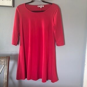 WILDE Red 3/4 Sleeve Swing Dress Size Small